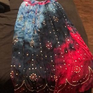 High waisted tye dye skirt